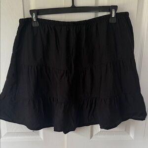 Black Tiered Mini Skirt